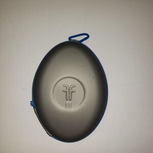 Flips Audio XB Wired Headphones Silver Blue Over Ear Foldable With Case